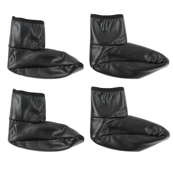 Sunnah Khuff-strumpor i PU-läder och polyester, bekväma, varma, med plyschfoder, termiska Khuffain-strumpor för skostorlek 36-41 EU, svarta, raka