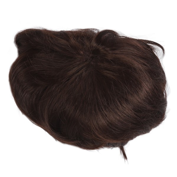 Pojklockig kort peruk pojke fluffig textur lockig kort syntetiskt hår för barn mörkbrun