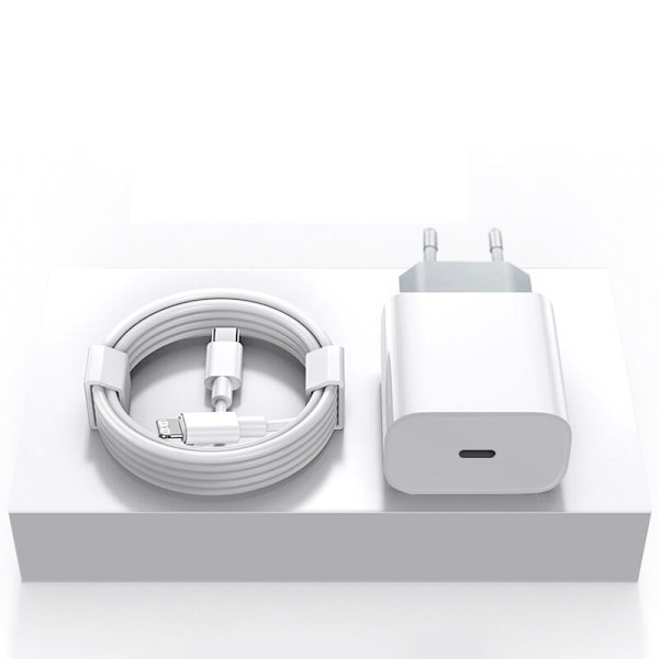 20W Snabbladdare för iPhone USB-C med 2m Kabel