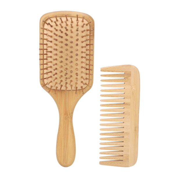 6 st kammar hår skägg frisör luftkudde trasselborste bambu set kit för hem salong