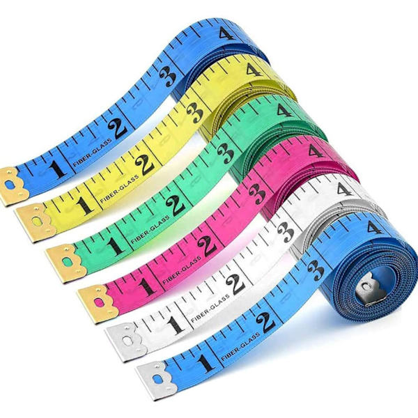 12-pack 60 tum dubbelskala mjukt måttband flexibelt måttband linjal viktminskning medicinsk kroppsmätning sömnad skräddare klädmakare tyg
