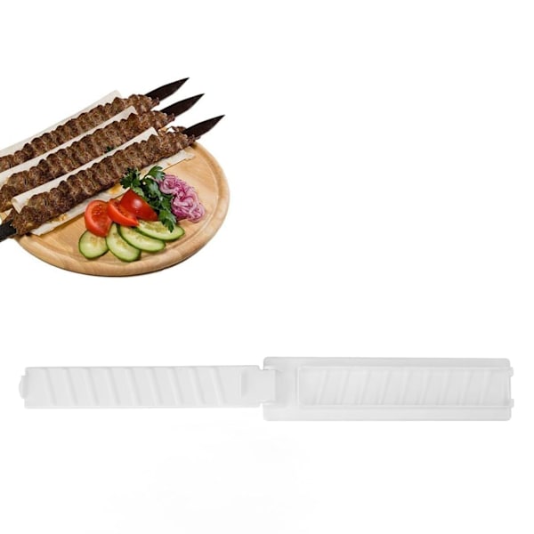 Kebab Maker Multifunktionell Bärbar Återanvändbar Livsmedelskvalitet Plast Manuell Kebabform för Kök Utomhusgrill Vit