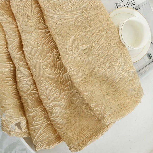 Polyester fönstergardin mörkläggningsgardin sovrum vardagsrum (Beige)