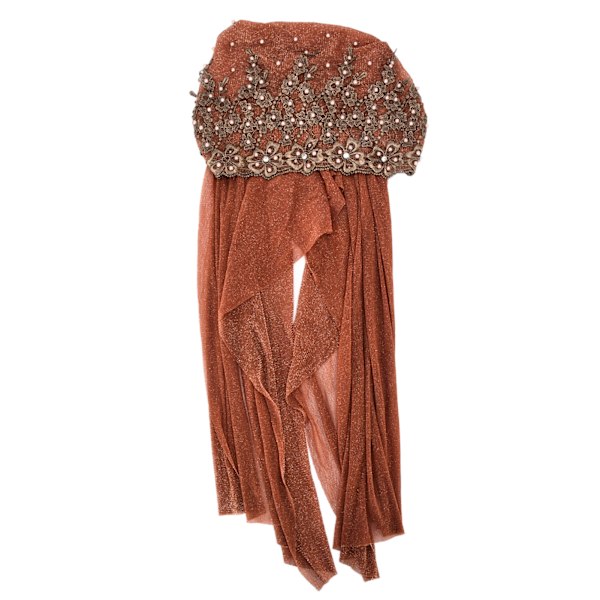 Turban Fashion Unik Kvinnors Retraktil Retro Pärlbandage Muslimsk Lång Scarf HatKhaki