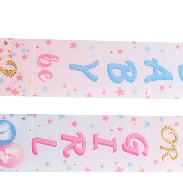 Rustik stil könsavslöjande banderoll lätt polyester säker luktfri babyshower fotobanderoll för inomhus utomhus