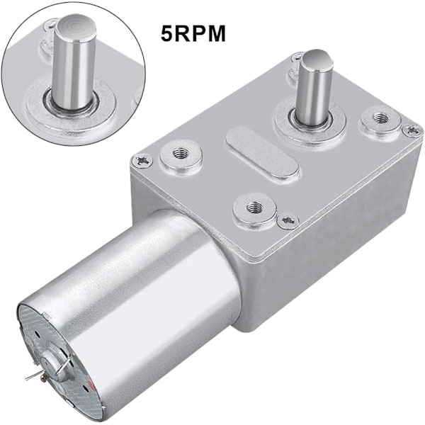 12V Reversibel Reducerbar Elektrisk Motor Hög Vridmoment Turbin Snäckväxel (5RPM)