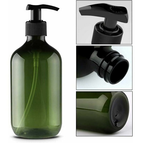 Reseflaskor med Pumpdispenser, BPA- och Parabenfri Garanterar Hälsa och Säkerhet, Amber UV-Skydd Bevarar Innehållets Fräschör, 2-pack