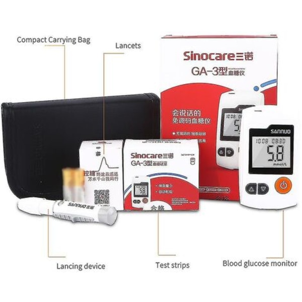 Blodsockermätare för diabetes med teststickor