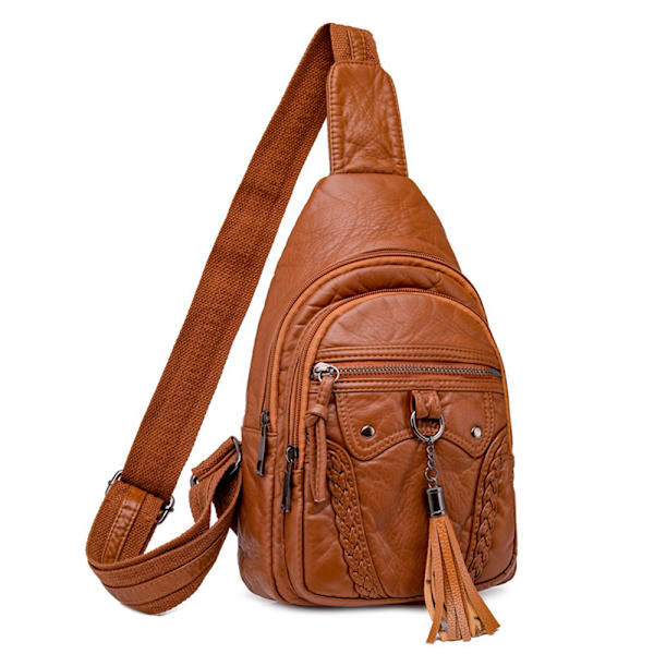 Kvinnors Slings Bag Liten Bröstväska Läder Axelväskor Mobiltelefon Axelväska Crossbody Axelväska Vattentät Handväska Miniväska för Utomhussporter,