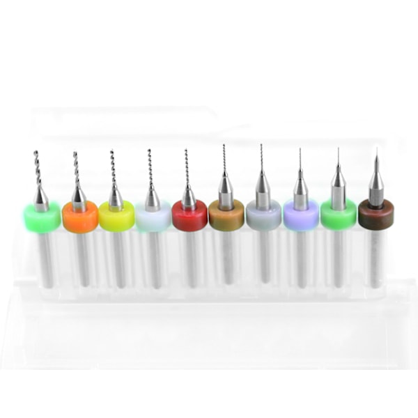 20 stycken PCB borr set, hårdmetall, volfram stål, mikroborr, skaft 0,10 mm-1,0 mm och 1,1 mm-2,0 mm (1 styck vardera)