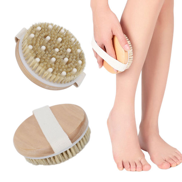 Bristles Body Dry Brush Exfolierande Kroppsborste för Torr Hud Cellulit Lymfatisk Dränage Blodcirkulationsförbättring