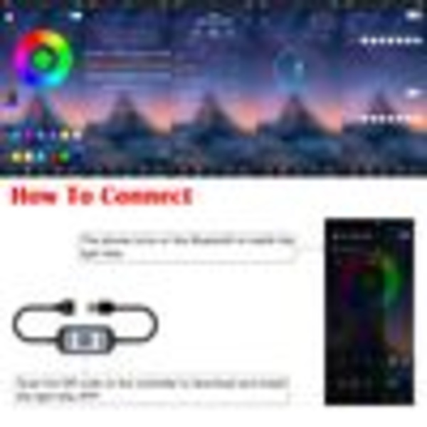 Smart Bluetooth LED-remsa RGB 60 lysdioder/m Vattentät USB-musiksynkroniseringsljusremsa TV-bakgrundsbelysningsremsa Ljusremsa, 5m