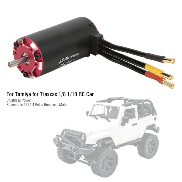 3674 2500KV Borstlös motor 4-polig Supersonic Borstlös motor med temperatursensor för 1/8 1/10 RC-bil
