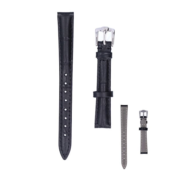 Pin Buckle Watch Band Replacement Unisex Watch Strap Spare Parts Accessory Black18mm / 0.71in