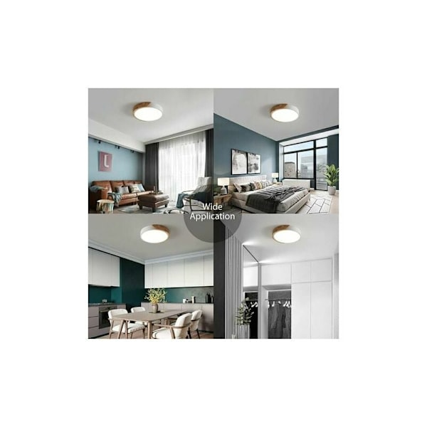 24W Modern LED Taklampa, Minimalistisk Design 12 Tum Vit Trätaklampa, Lätt Att Installera För Sovrum Hall, Säker Och Hållbar, Hög Kvalitet