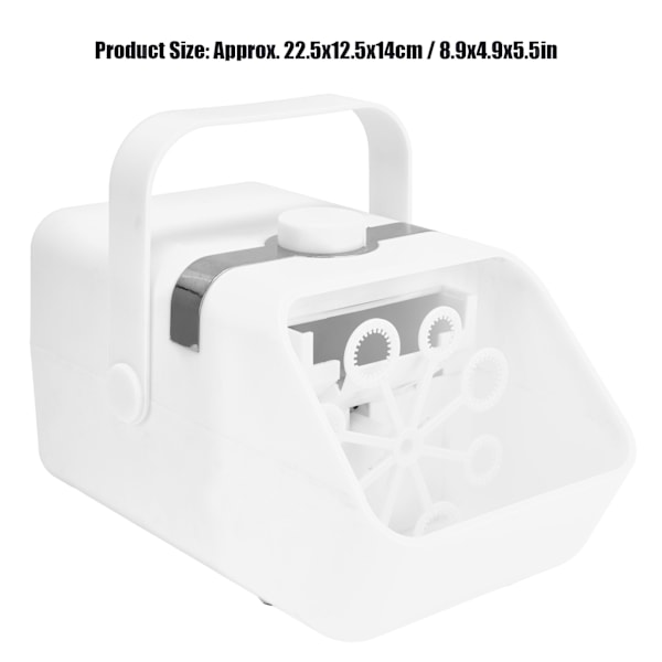 Elektrisk bubbelmaskin USB-driven automatisk bubbelblåsande leksak för inomhus- och utomhusfester Vit