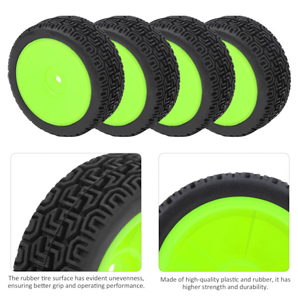 4 st 1/10 RC Flat Car Tyre Tire Ersättning Tillbehör för HSP / HPI High Speed RC Car Vert