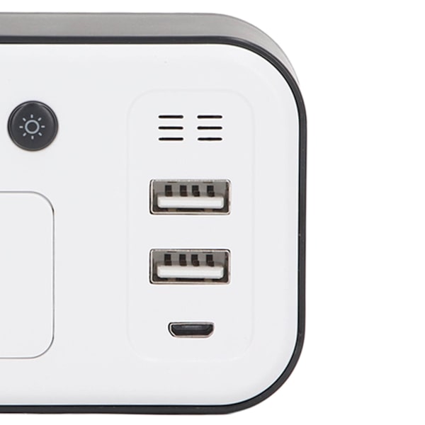 Digital väckarklocka Stor siffra USB Uppladdningsbar Spegel Elektronisk Skrivbordsklocka för Sovrum Vardagsrum Kontor Svart Fodral Grön Font