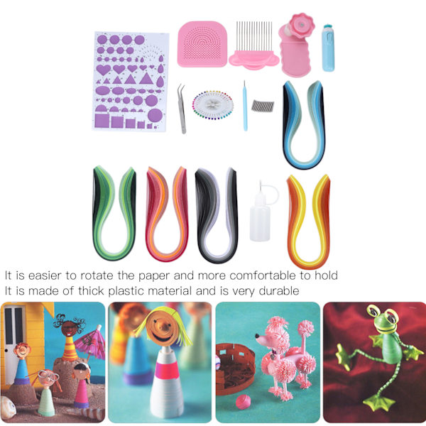 Quillingverktyg Hög hårdhet DIY Produktion Perfekt Kit Pappers Quilling Set för nybörjare