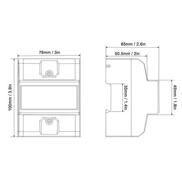 3-fas 4-ledare DIN-skena mätare DTS1891 Hög precision 4P Vit skal Energimätare 50Hz