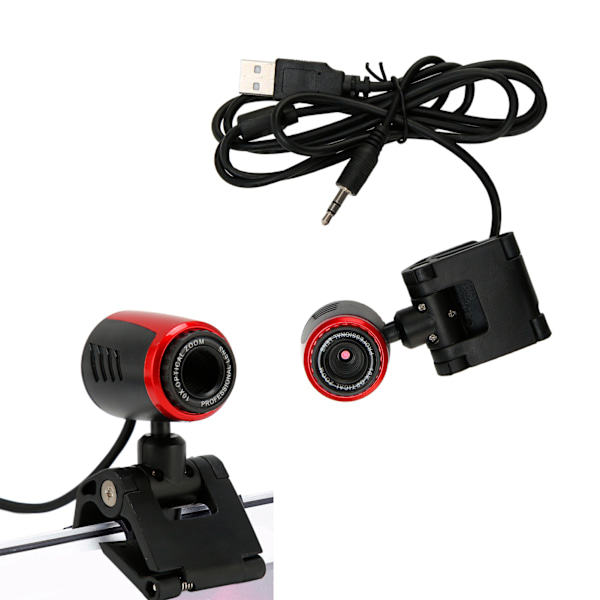 USB2.0 med mikrofon HD webbkamera webbkamera 360 grader för dator PC bärbar dator för Skype / MSN