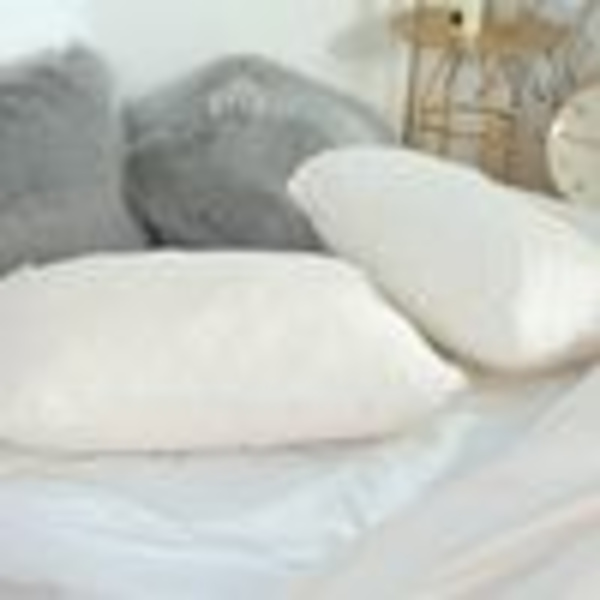 50 x 70 cm plysch kuddfodral, fluffigt kuddfodral, dekorativt kuddfodral, sängkläder kudde, vit