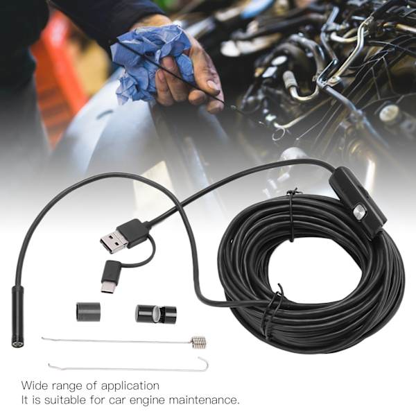 AN100‑7 7,0 mm Industriell Endoskop Flexibel Kabel 3 i 1 Hög Upplösning Hållbar Vattentät Slangkamera 1m
