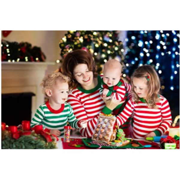 Familj jul långärmad pyjamas och loungewear Set,Woman