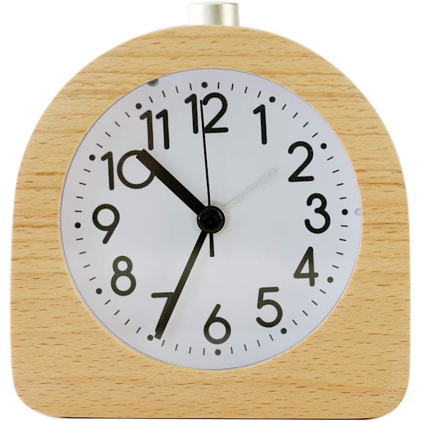 Portabel Design Analog Väckarklocka i Massivt Trä, Stilrent Utseende för Alla Rum, Icke-Tickande Klocka Säkerställer Tyst Drift