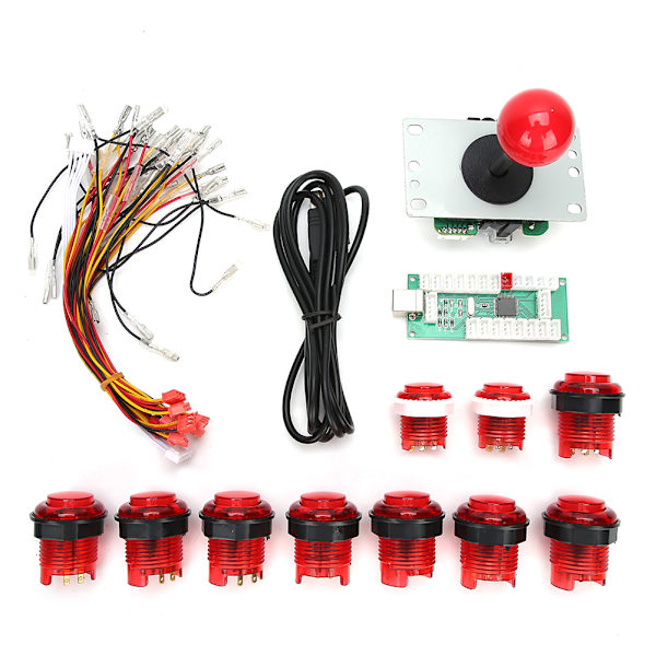 DIY Game Rocker Set DIY Game Joystick Kit Fighting Game Tillbehör Ljus för Windows XP / Win7 / Win8Red