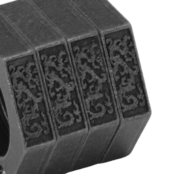 Försvar Ring Aluminiumlegering Glansig Hexagonal Fönsterbrytare för Nöd Försvar Leveranser Antik Silver