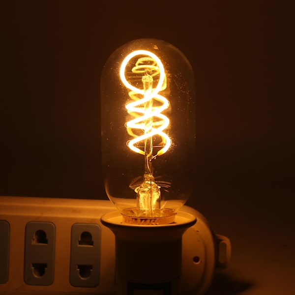 LED-lampa Dubbelspiral Antik Flexibel Glödtråd Retro Dekoration 110V E27 4W Glödlampa för Studie Matsal Sovrum