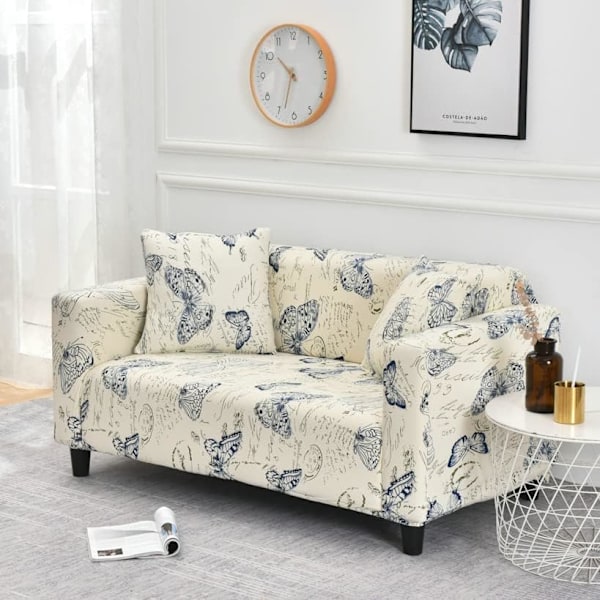 Stretchig sofföverdrag, universellt sofföverdrag dekorativt skyddande sofföverdrag 3-sits 190-230cm (CD)