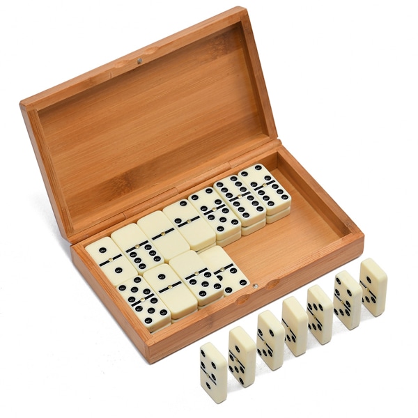 Lämplig för flera scenarier Underhållning Bambulåda Domino Elfenben Kartong Ben Kort Roligt Casual Spel Kort Pusselspel