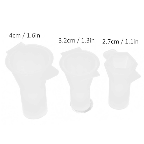 3 st konformade silikonformar transparent kristallepoxi DIY smyckeshantverk för ringhållare hänge