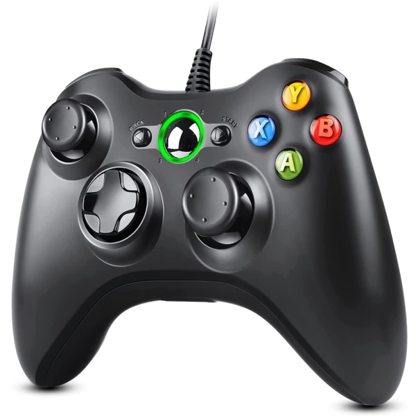 Controller för Xbox 360, Gamepad Joystick med trådbunden USB kontroll för Microsoft Xbox 360 PC Windows 7/8/10/XP