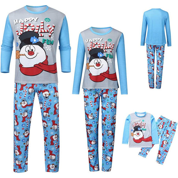 Familj matchande kläder julpyjamas Set Snowman Christmas