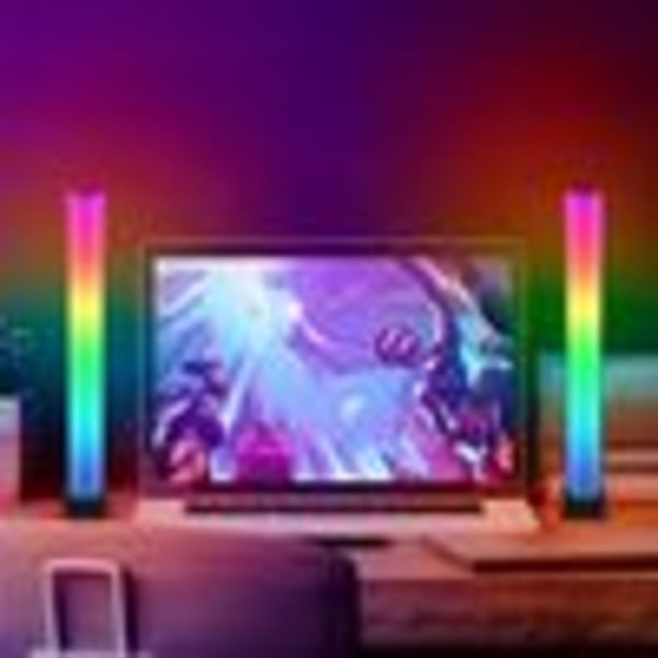 2-pack LED RGB-ljuslist med musiksynkronisering, rytmljus, atmosfärsljus, spellampa, TV-bakgrundsbelysning