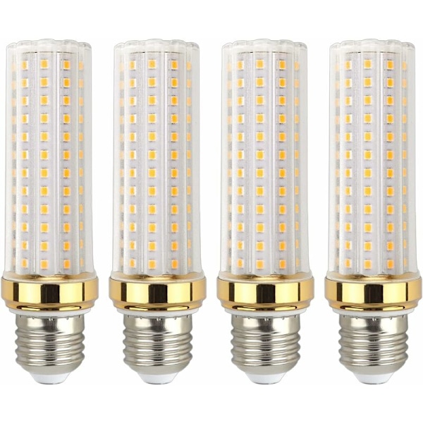 E27 20W LED-lampa Varmvitt 3000K 2000LM, E27 150W Halogenlampa motsvarande, Icke-dimmbar, Varm E27 LED-lampa för Studio Garage Taklampa, Set med 4