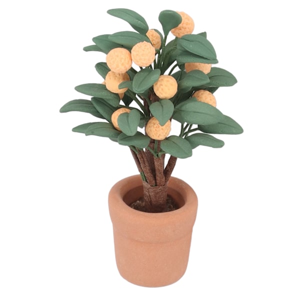 1:12 Skala Dockhus Miniatyr Bonsai Växt Krukväxt Lera Keramik Heminredning Mini Orange Träd