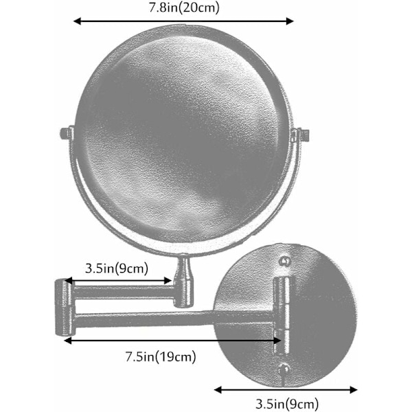 Elegant Badrumsspegel, 1X_10X Förstoring Justerbar Design för Detaljerad Närbild, Premium Matt Svart Finish för Rostfri Hållbarhet
