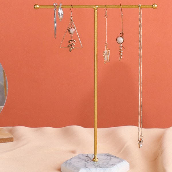 Smyckesställ i metall Elegant Örhänge Halsband Organizer för Sovrum Toalettbord