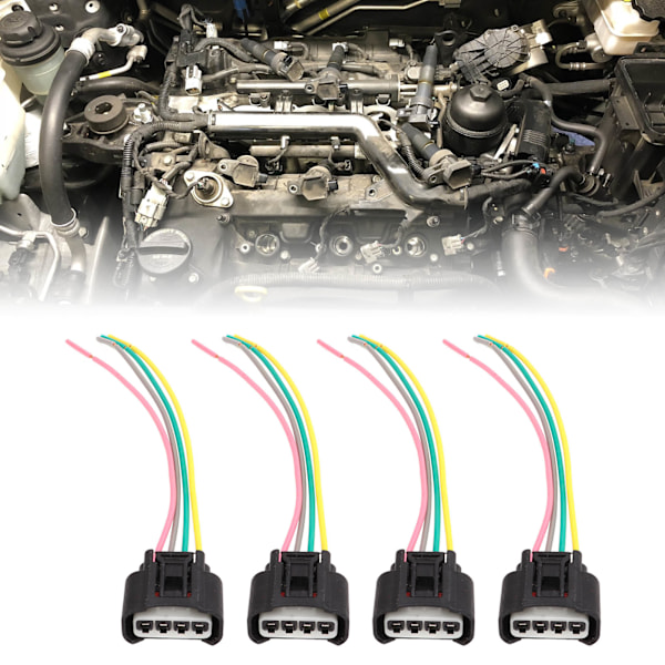 4-pack Tändspole Pigtail-kontaktkabelset 4-stifts Ersättning för Camry Corolla Highlander Rav4