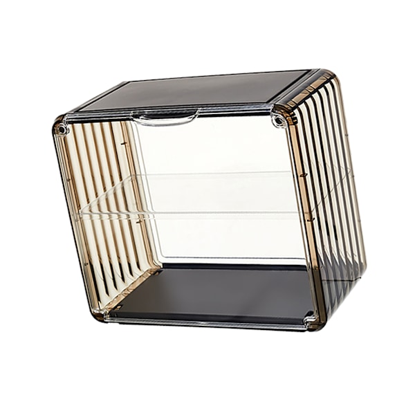 Figur Display Box Akryl Blind Box Display Case Montera Samlarobjekt Box Dammskydd Skydd Vitrin för Actionfigur Liten Storlek Te Brun
