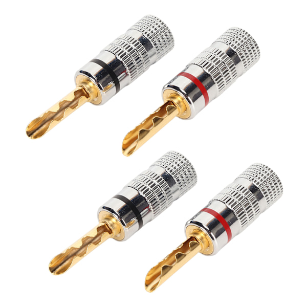 2 par BFA banankontakter 4 mm guldpläterade mässingskontakter med räfflor för förstärkare