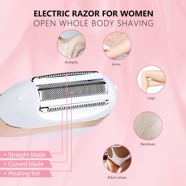 Elektrisk rakapparat för kvinnor Bikini Trimmer Elektrisk rakapparat för kvinnor Sladdlös USB Uppladdningsbar Våt och torr Användning Smärtfri