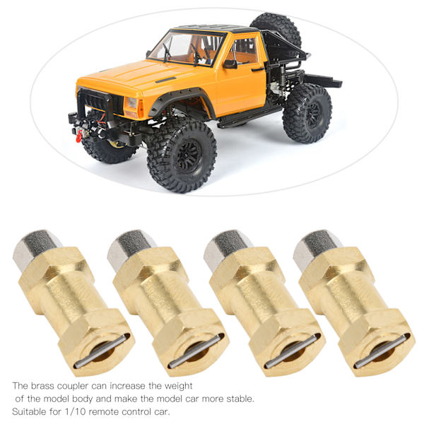 4 st RC mässingskontakt tillbehör för 1/10 fjärrstyrd bil enkel installation gyllene 20 mm