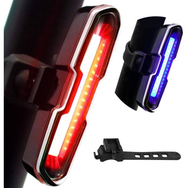 Bakre cykelljus, 110 lumen kraftfull cykelbakljus, USB uppladdningsbar LED-cykellampa med 5 fasta/blixtlägen LO-Ron