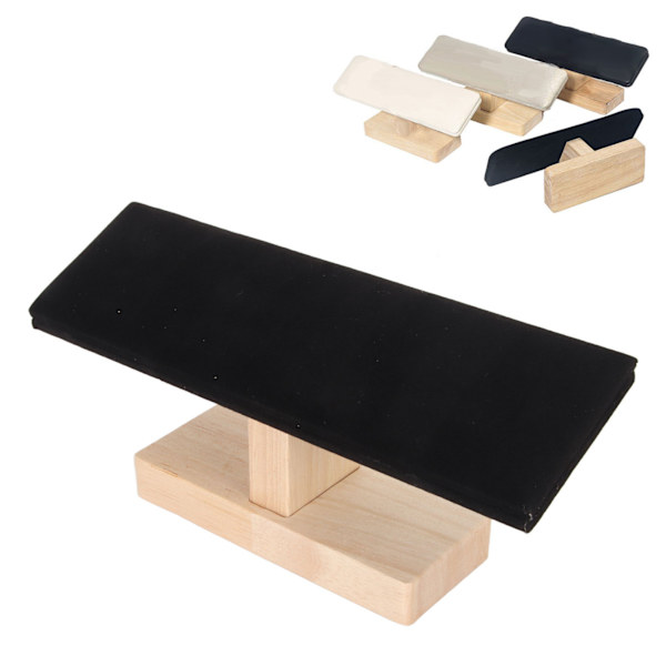 Armbandshållare Display Massivt Trä Svart Flanell Smycken Armband Klockhållare Organizer Stabil Bas