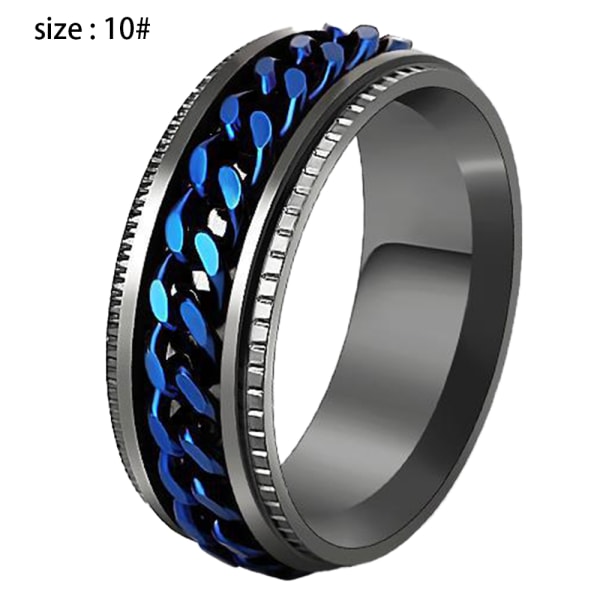 Ring i rostfritt stål med 8 mm svängbar ring, blå10